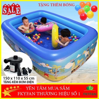 Phao bơi cho bé loại dày đáy 2 lớp chống trượt kích thước 1m5 tặng kèm bộ vá bể