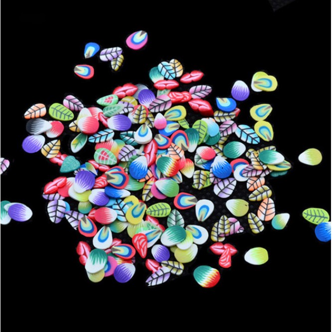 1000 Hạt nhựa mềm 5mm 10g hình trái cây trang trí móng tay