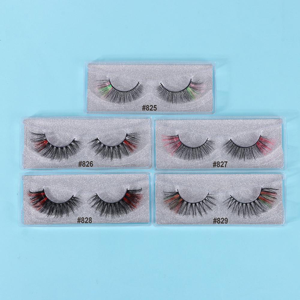 1 Cặp Lông Mi Giả Handmade Màu Hồng / Xanh Dương / Trắng / Đen Cao Cấp