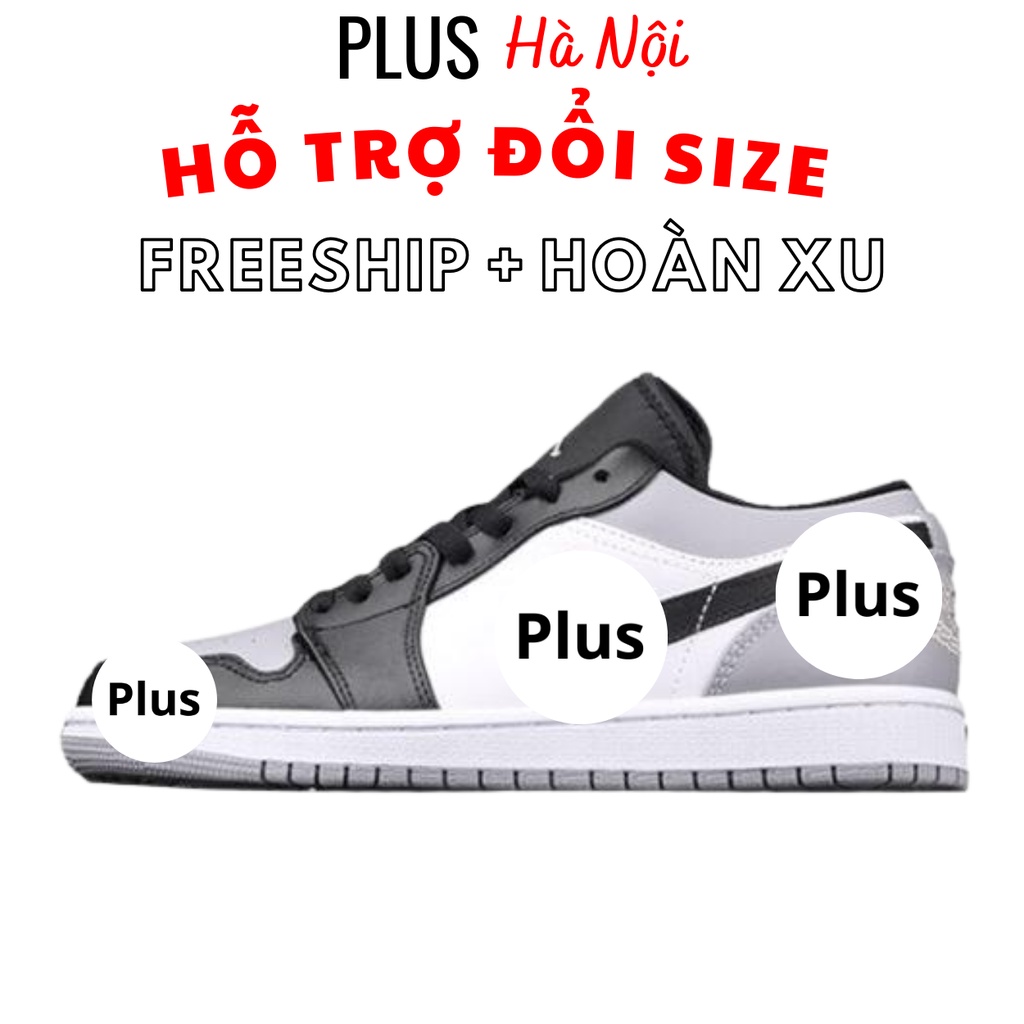 Giầy thể thao sneaker da đế cao su đen xám cổ thấp - thời trang plus -NJT13