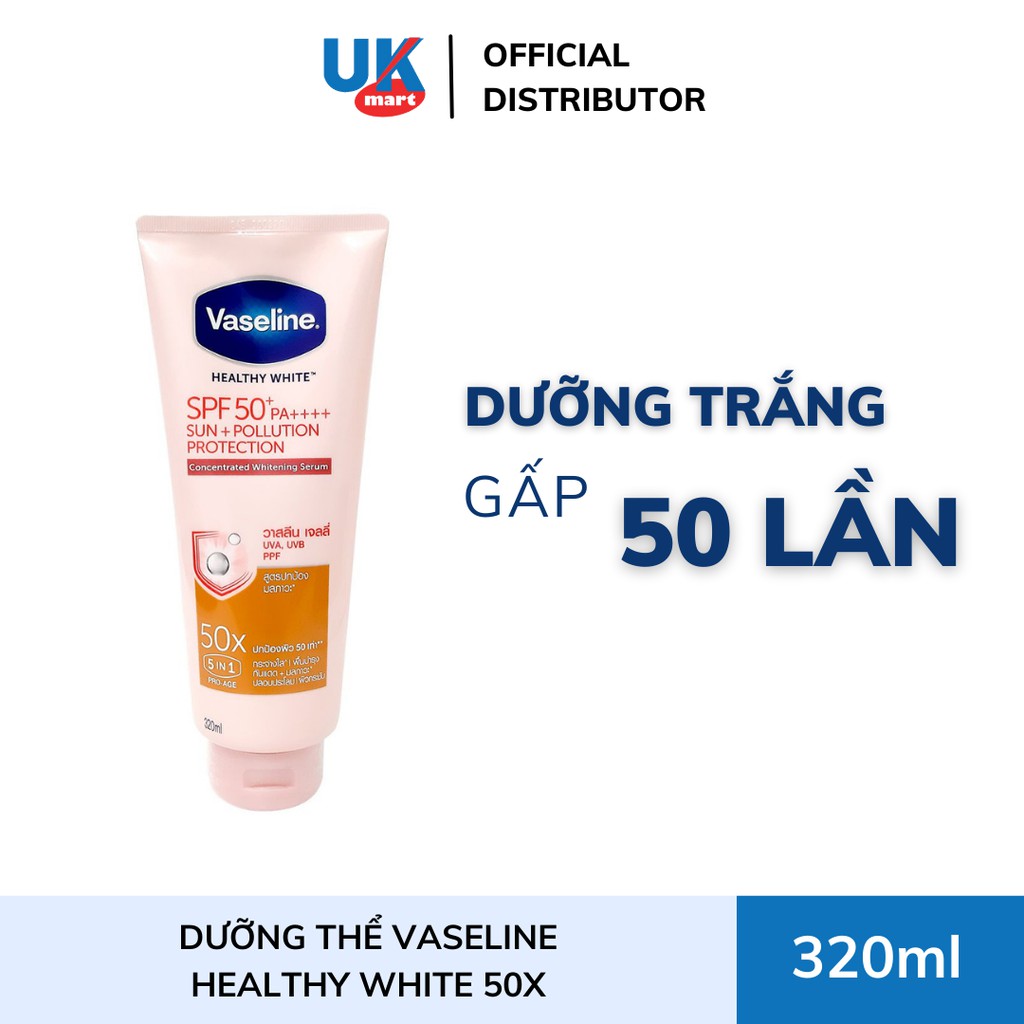 Dưỡng Thể Chống Nắng Vaseline Healthy Bright 50X 320ml