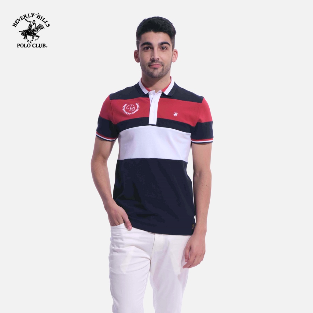 Beverly Hills Polo Club - Áo polo Ngắn tay Nam Slim Fit Navy phối NVM- BHPC PMSSW21TL010