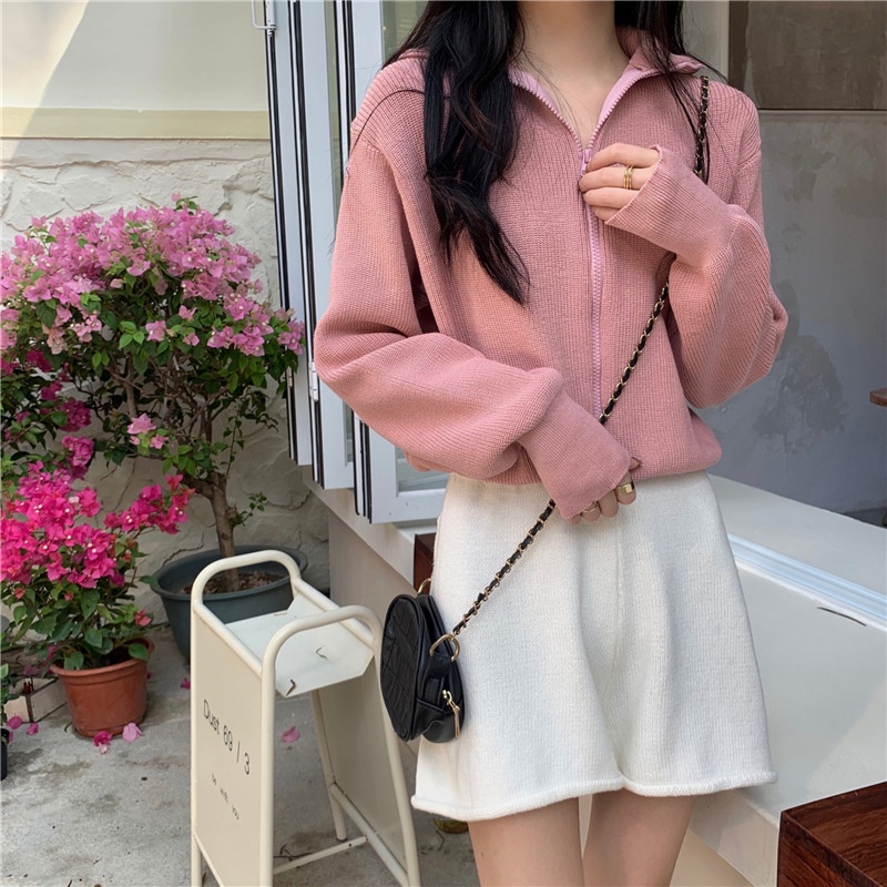 (HÀNG SẴN) Áo khoác len tay dài phối khoét tay độc đáo, Áo len nữ style Hàn Quốc - Nhiều màu lựa chọn