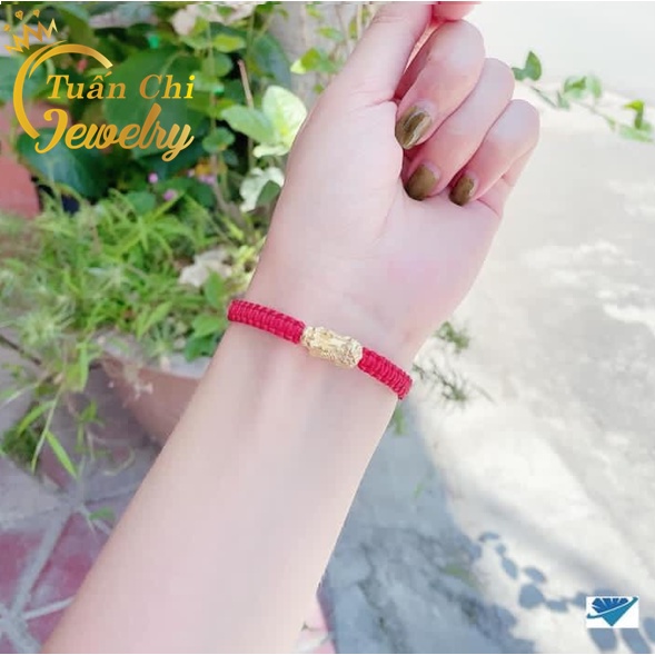 Vòng Tay Chỉ Đỏ Kết Hợp Tỳ Hưu Bạc Xi Vàng Bền Đẹp Mang Lại Bình An, May Mắn- Vòng Đôi Đẹp
