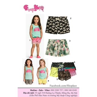 Quần short H&M bé gái xuất dư