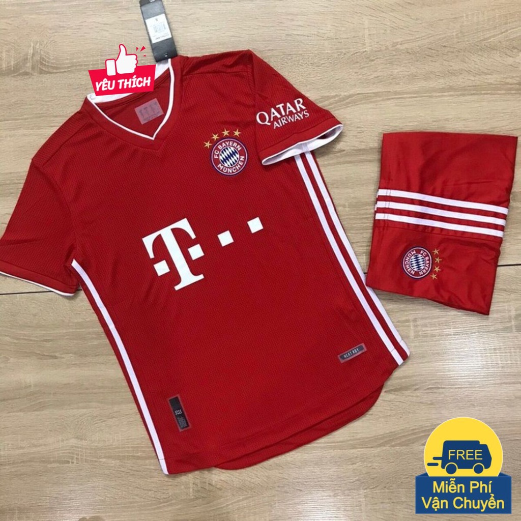 Quần Áo Đá Bóng Bayern Munich Màu Đỏ  PP Bởi Be Happy Sport