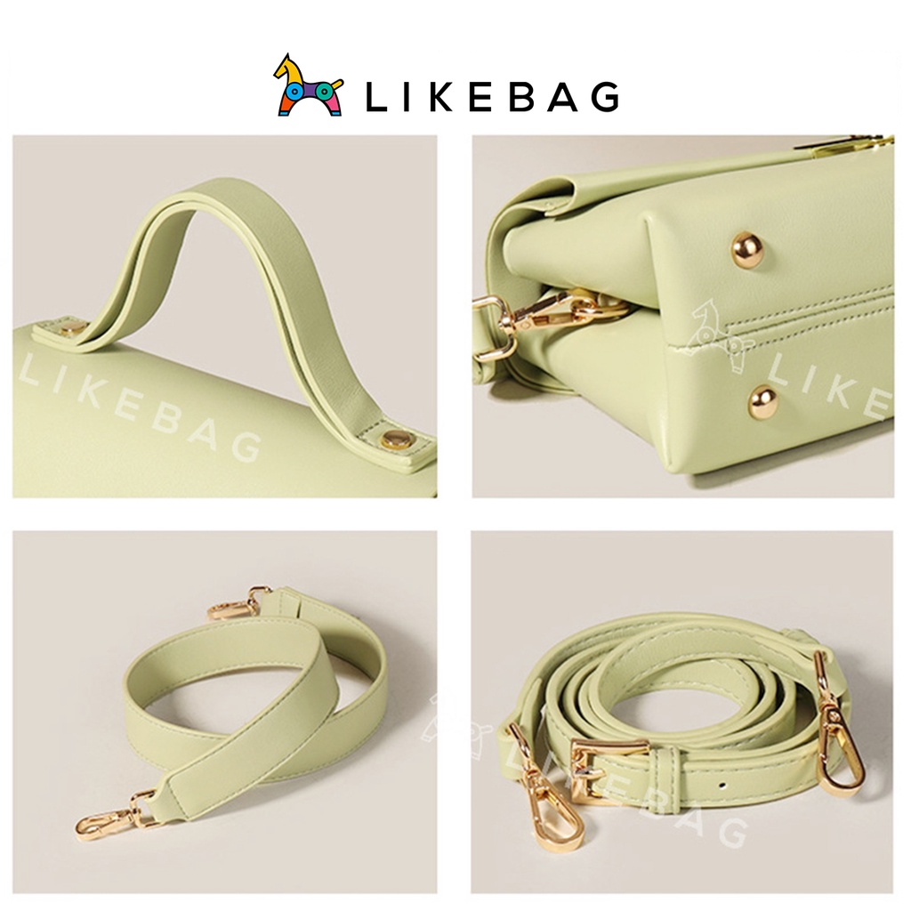 Túi xách nữ đeo chéo vai LIKEBAG kiểu dáng basic phối chốt kim loại sang trọng ST6529 - LIBAGI