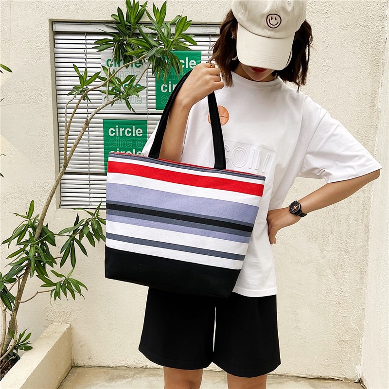 Túi Xách Vải Oxford Đơn Giản Màu Sắc Thời Trang Cho Nữ