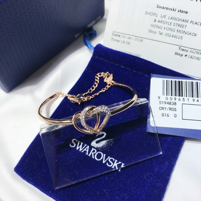 ⛔️ Vòng_tay_swarovski_double_heart_bangle⛔️