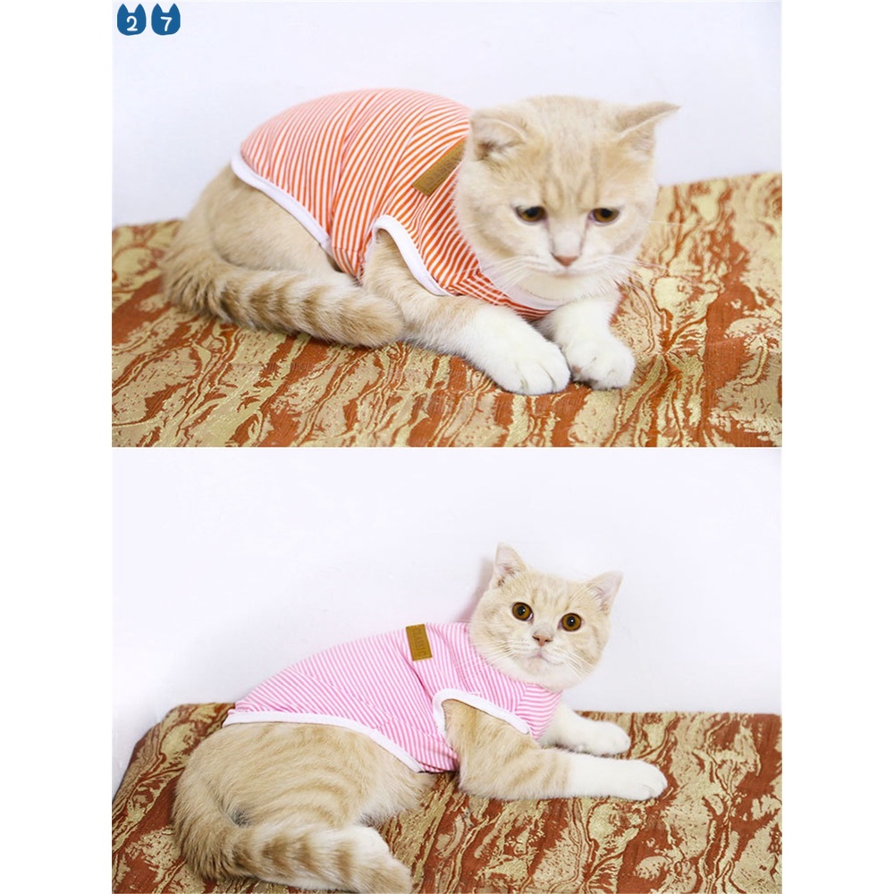 Áo Thun Họa Tiết Kẻ Sọc Cổ Điển Dễ Thương Thời Trang Mùa Hè 27Pets} Cho Cún Cưng