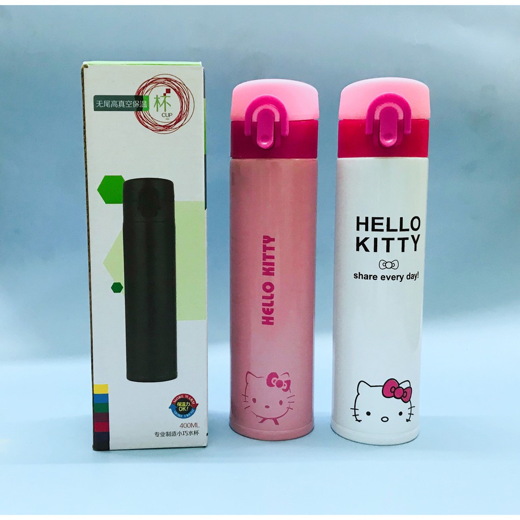 [ẢNH THẬT] BÌNH GIỮ NHIỆT NẮP BẬT HÌNH DOREMON, HELLO KITTY 500ML CUTE