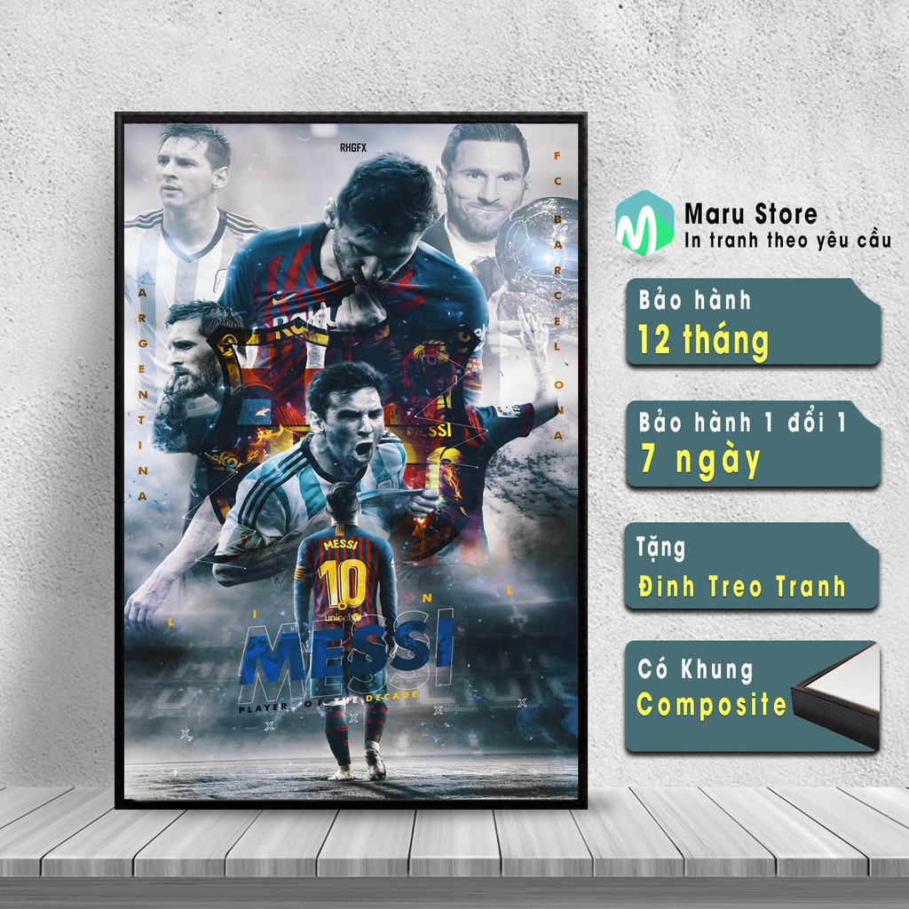 Tranh Cầu Thủ Bóng Đá Messi Qua Các Thời Kỳ Tại Barcelona