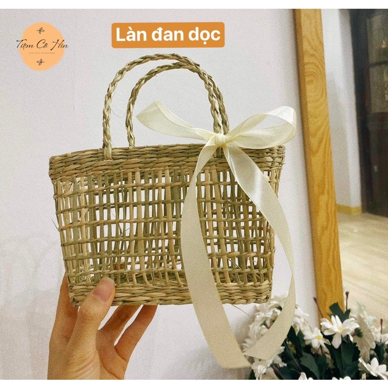 Túi cói mini handmade Tiệm Cô Hìn đi biển du lịch chụp ảnh siêu đẹp có video chi tiết ship 1h lỗi 1 đổi 1