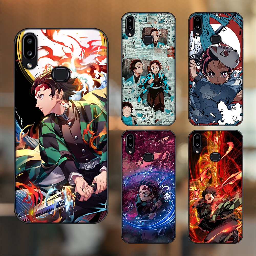 Ốp lưng Samsung A10S viền đen in hình Tanjiro Kimetsu No Yaiba