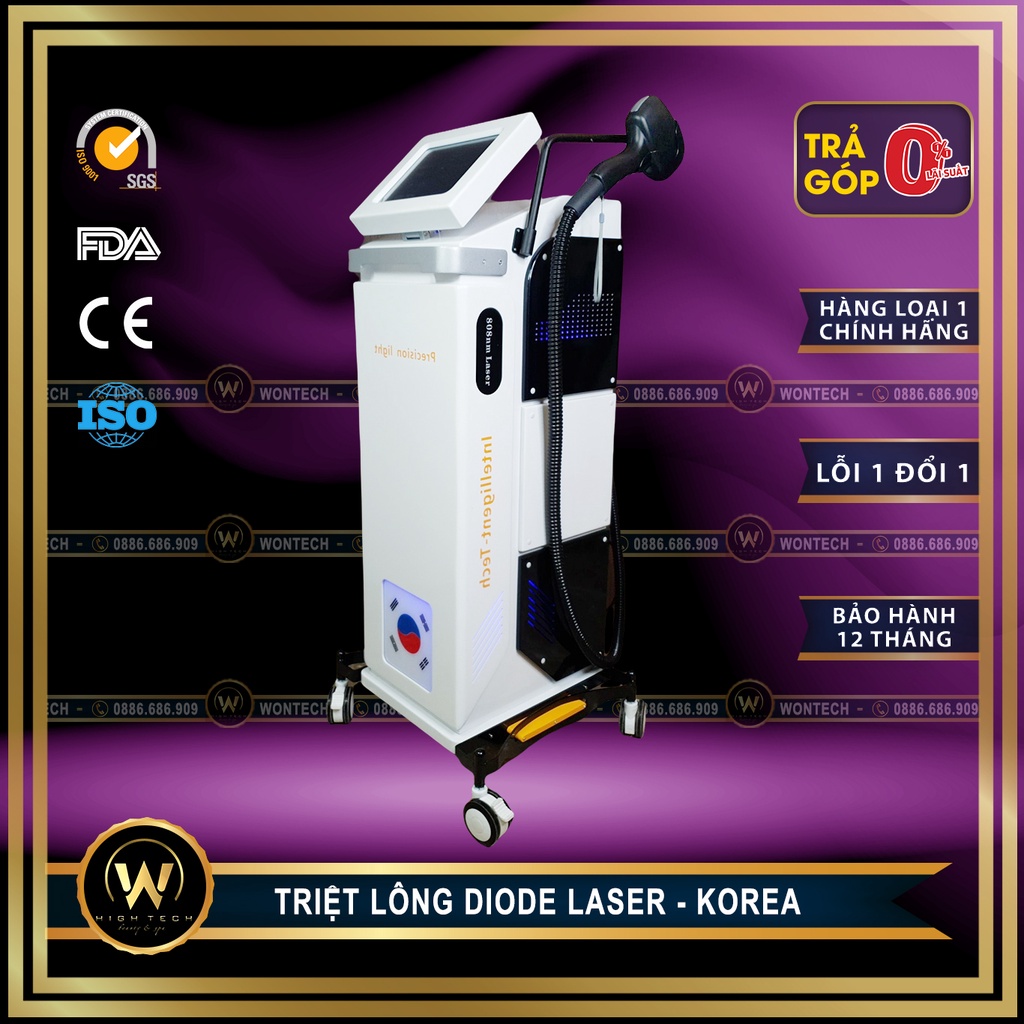 [WONTECH - NOW SHIP] Máy Cao Cấp Triệt Lông Diode Laser 808nm KOREA.