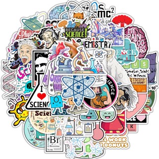 Bộ 50 Miếng Sticker Chống Thấm Nước Hình Ảnh Chủ Đề Phòng Thí Nghiệm Vật Lý Hóa Học Trang Trí Ván Trượt/Vali/Xe Mô Tô