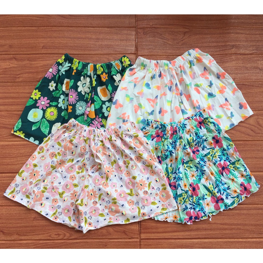 Quần Đùi Mặc Đi Ngủ Nữ ❤️ Quần Short Thun Dáng Ngắn Thiết Kế Viền Bèo Họa Tiết Hoạt Hình Cute salenka | BigBuy360 - bigbuy360.vn