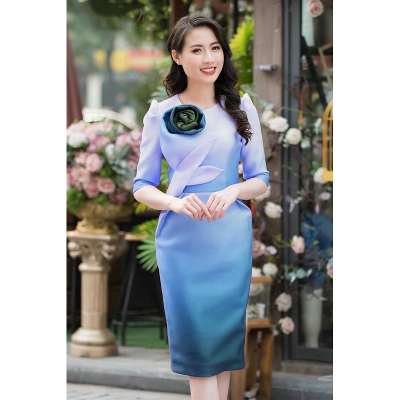 ĐẦM ÔM BODY OMBRE LOANG MÀU ĐÍNH HOA