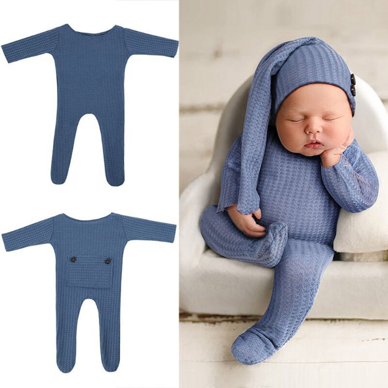 Bộ áo liền quần và mũ dùng cho chụp ảnh em bé sơ sinh