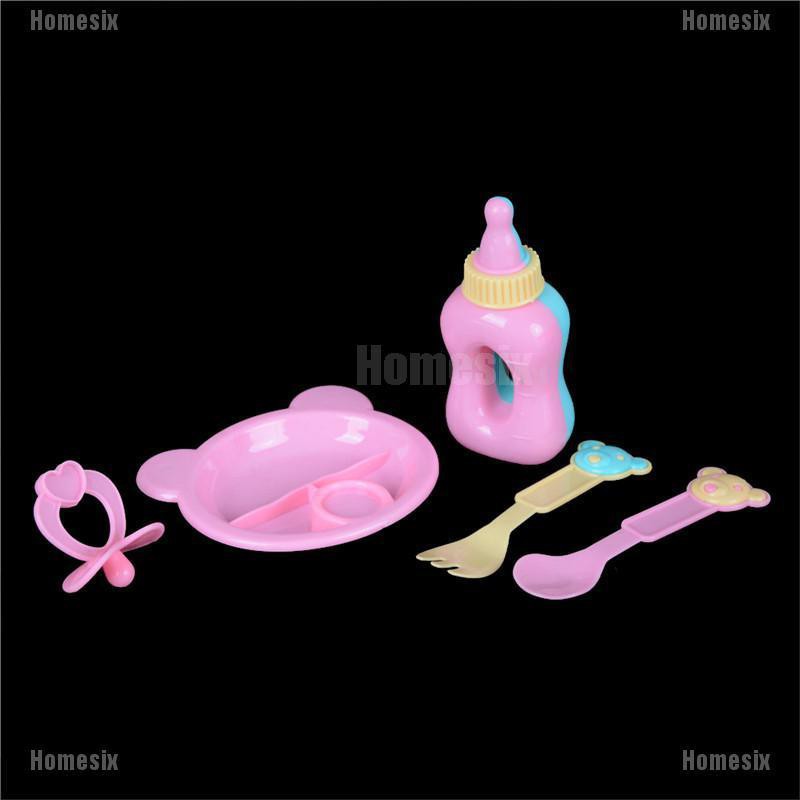 [HoMSI] 5pcs Doll Tableware for 43cm Baby Born Zapf Doll Accessories Kids Pretend Play Gift SUU