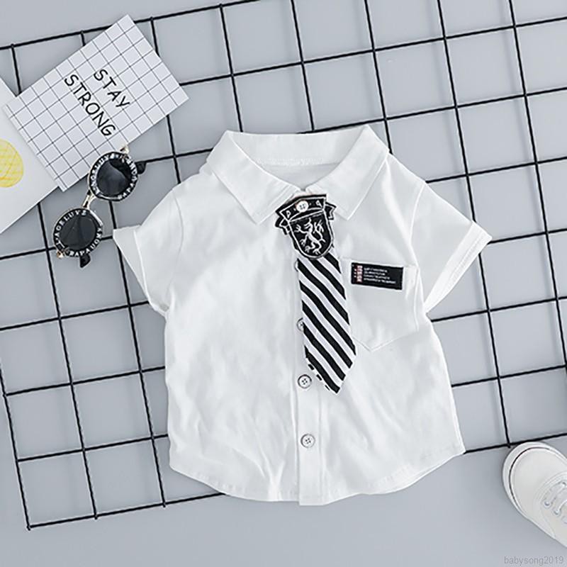 Bộ Áo Sơ Mi Kẻ Ô Vuông+Quần Ngắn Cho Bé Trai