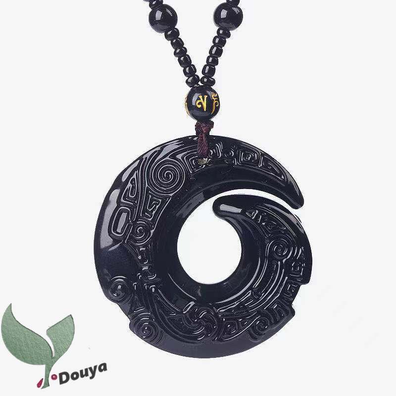 Vòng cổ Mặt Tròn Màu Trắng/Xanh Lá/Đen/Đen May Mắn