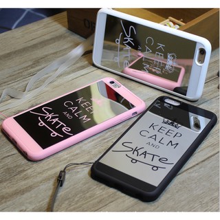 Ốp gương iPhone silicon Keepcalm2 mặt bóng tráng Keep calm and skate IP 5 5s 6 6s 6 Plus 6sPlus 7 8 7 Plus không kèm dây