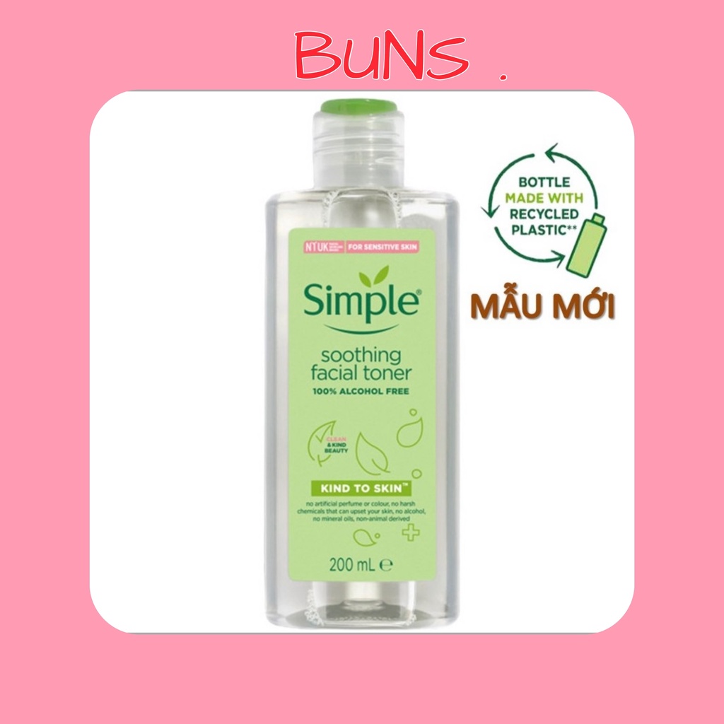 Nước Hoa Hồng Soothing Facial Toner Simple cân bằng ẩm cho da 200ml | BigBuy360 - bigbuy360.vn