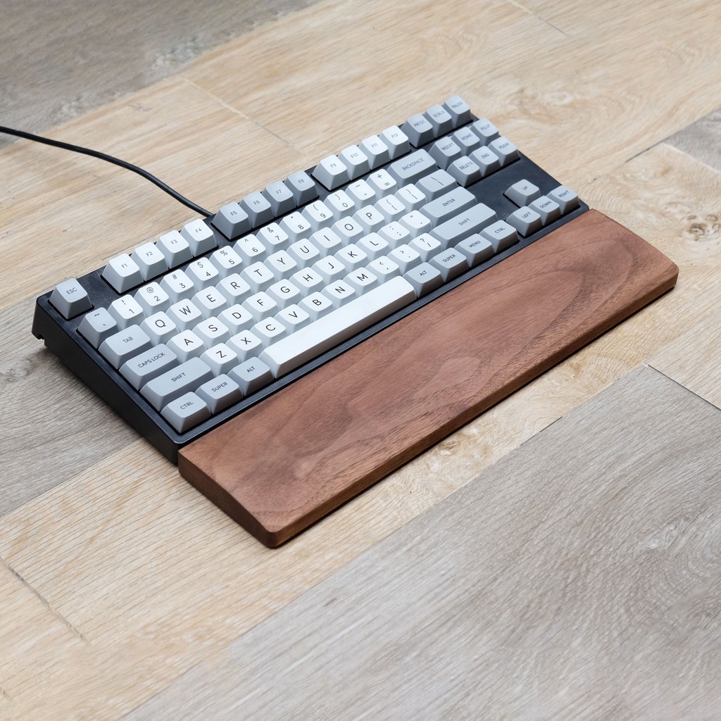 Kê lót tay bàn phím - gỗ óc chó (walnut) - 60% / TKL / Full-size - Dán sẵn feet chống trượt