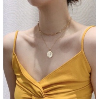 Dây chuyền kép hình đồng xu sợi mảnh - 357 STORE