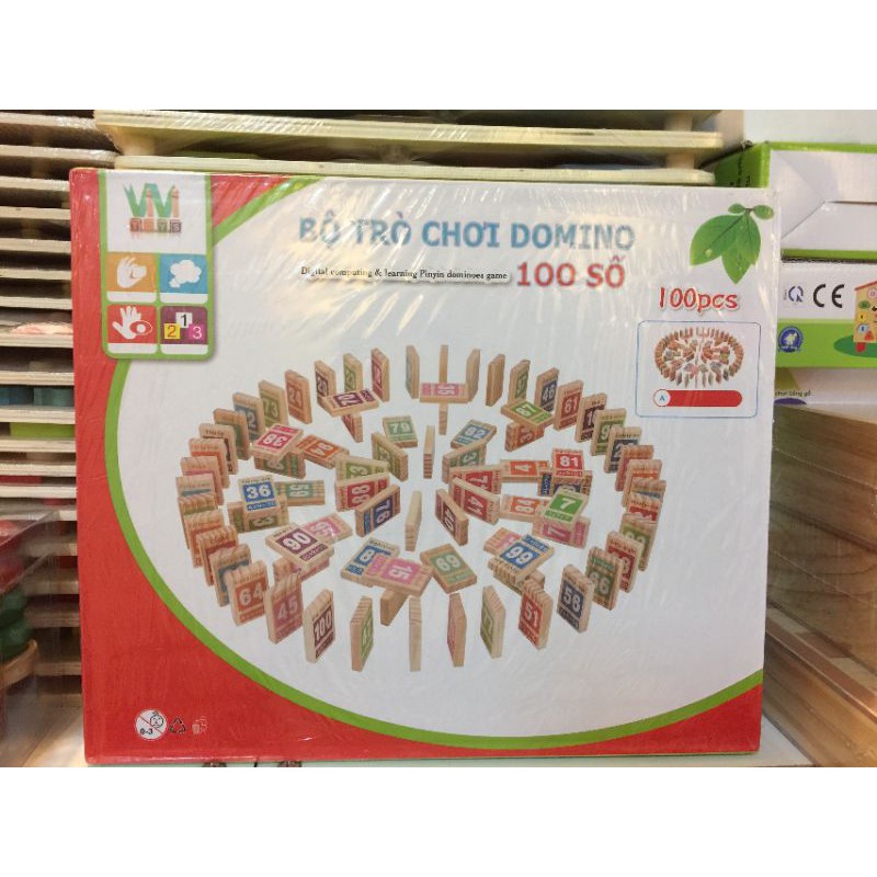 Đồ chơi domino chính hãng Vivitoys, Domino toán học 100 số