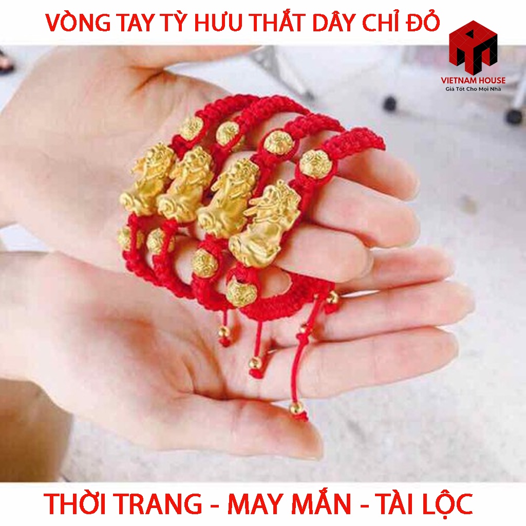 GIÁ HỦY DIỆT&gt;&gt; VÒNG TAY TỲ HƯU MAY MẮN - DÂY TO ĐỎ - THÍCH HỢP CẢ NAM &amp; NỬ.