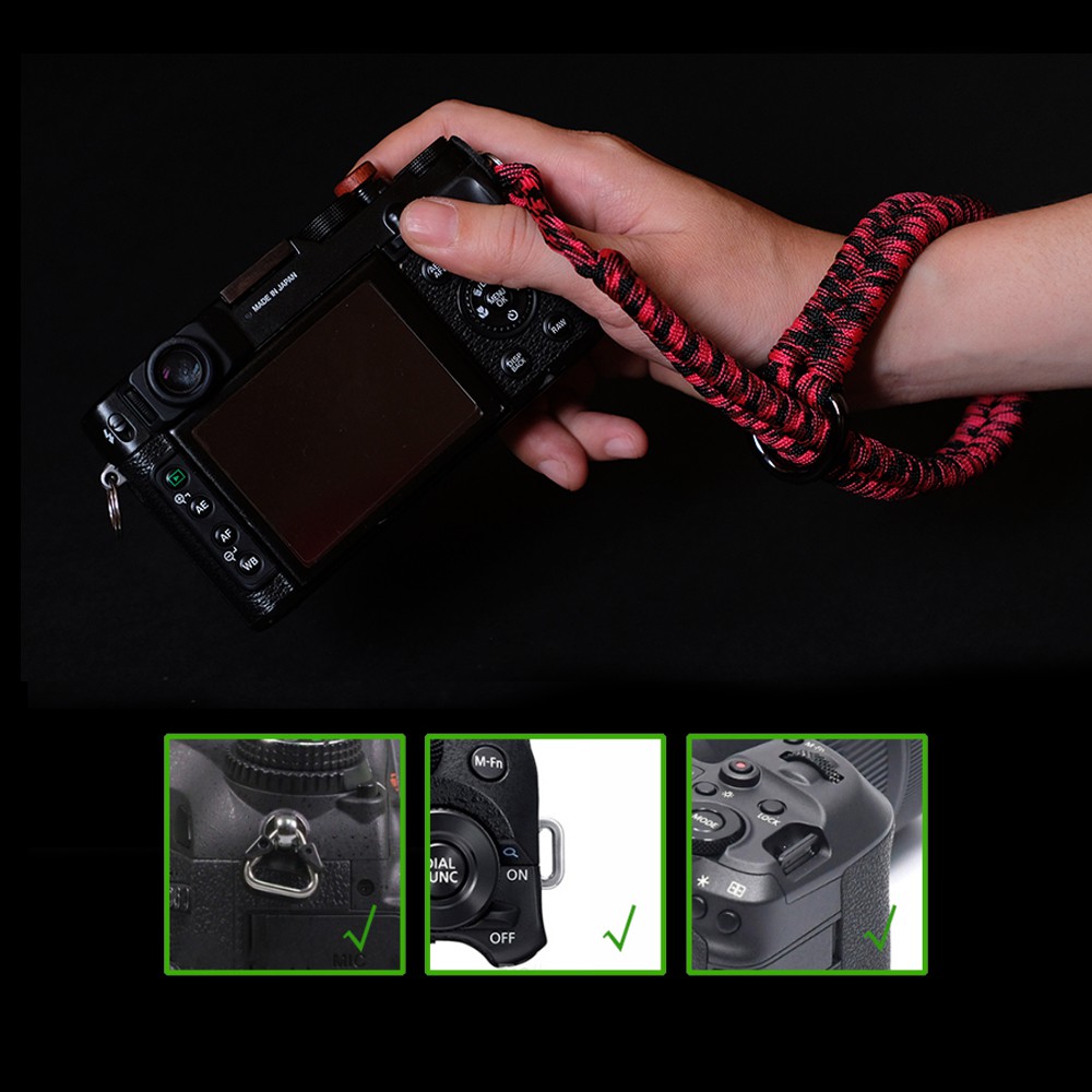 Dây đeo máy ảnh cổ tay Cammix - Dây Dù Paracord thắt - Dây đeo cổ tay Wrist strap cho máy Fujifilm, Sony, Canon, Nikon