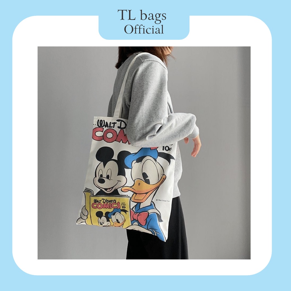 Túi tote , tote Vải Đeo Chéo Họa Tiết Vịt Donald Thời Trang