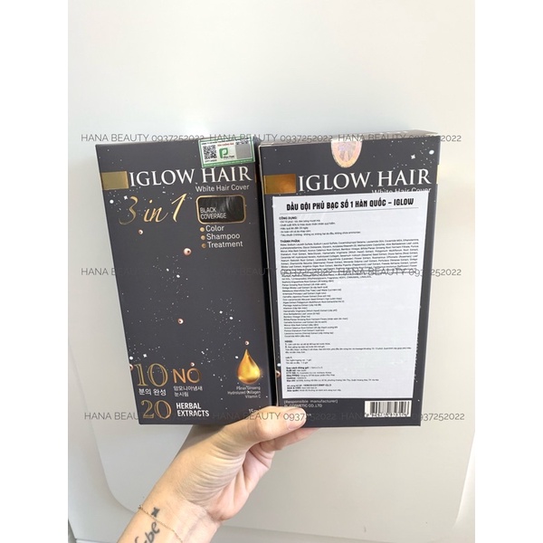 DẦU GỘI PHỦ BẠC SỐ 1 HÀN QUỐC - IGLOW  - CHỈ CẦN GỘI LÀ ĐEN TÓC