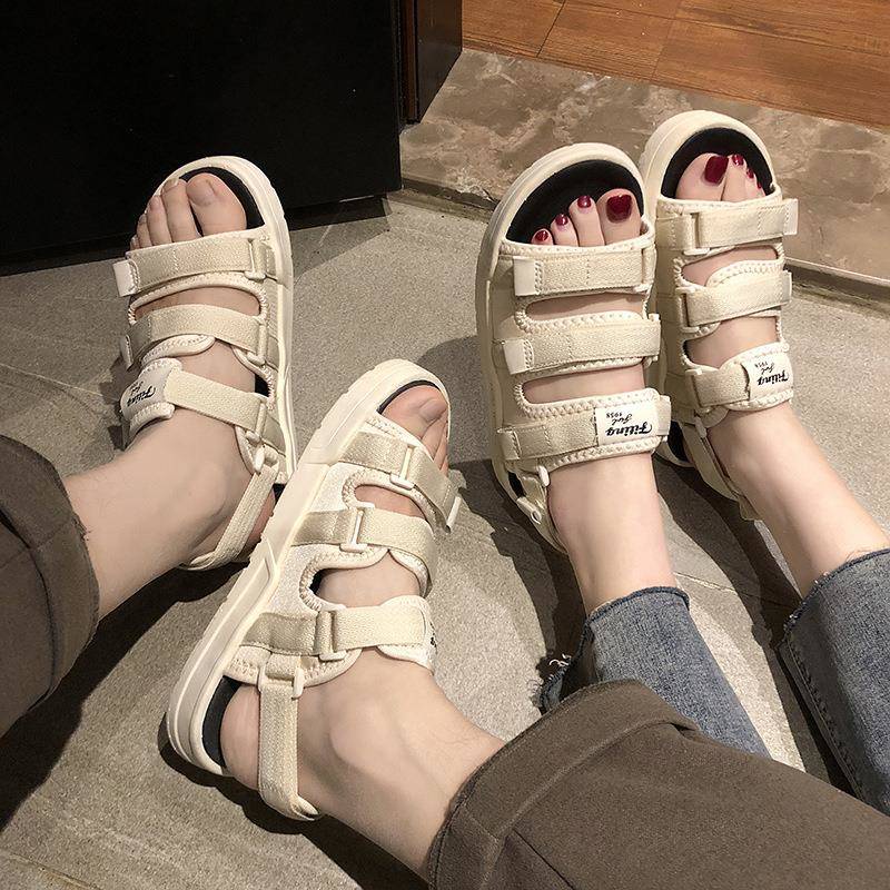Giày Sandal Đi Biển Đế Mềm Quai Dán Thời Trang Mùa Hè Năm 2021 Cho Cặp Đôi