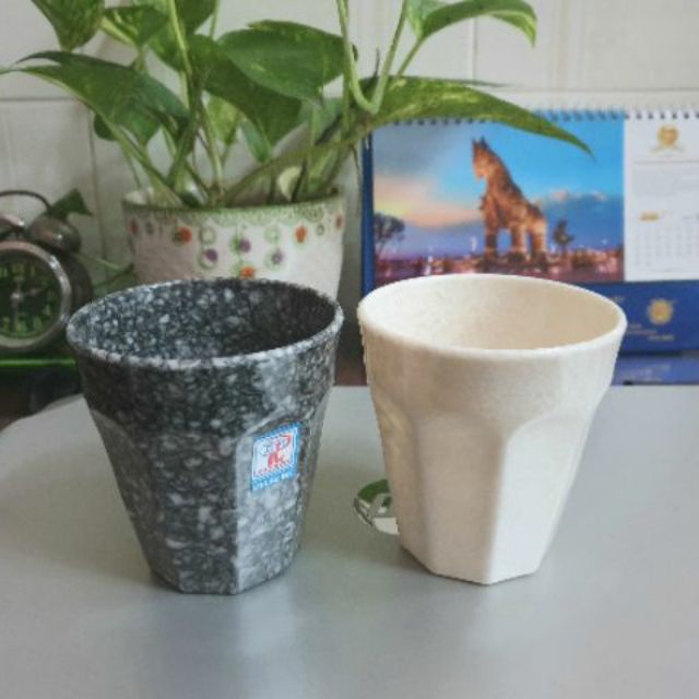 Combo 40/50 Ly uống trà đá (Ø 8.5 x 8.9 cm) quán cafe nhựa Melamine Vân Đá/Nâu/Đen (LY26)