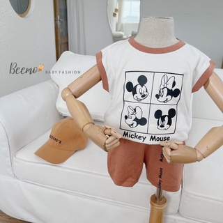 Bộ cotton mickey mouse bé trai Beemo