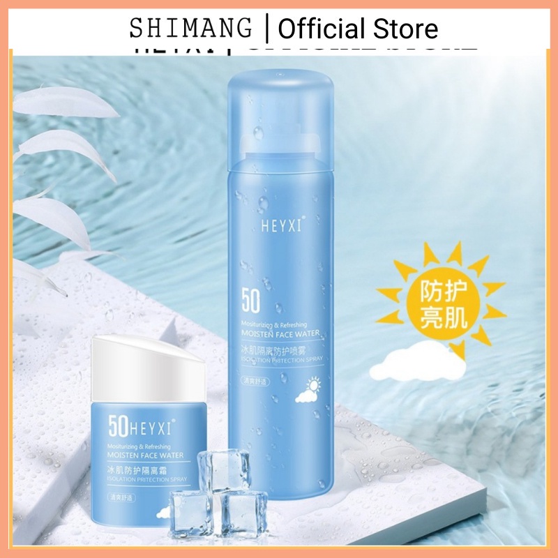 Xịt chống nắng HEYXI nâng tone Kem chống nắng 50SPF+ dướng ẩm HXCN1