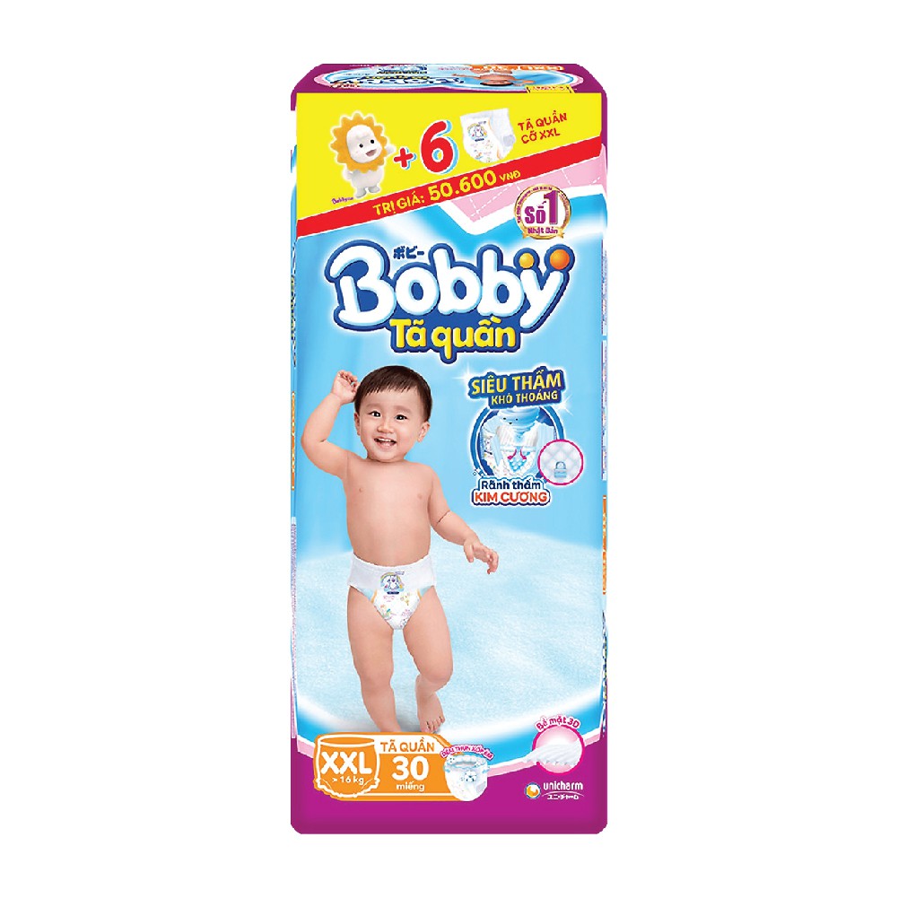 [Mã FMCG80 giảm 10% đơn từ 400K] [MKB Gift] Tã quần Bobby XXL30