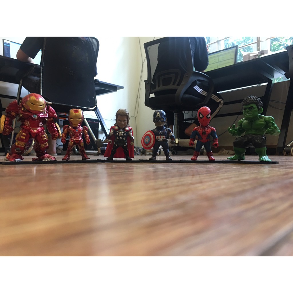 Bộ mô hình mini để bàn Marvel 6 nhân vật siêu anh hùng (có Hulkbuster siêu đẹp)