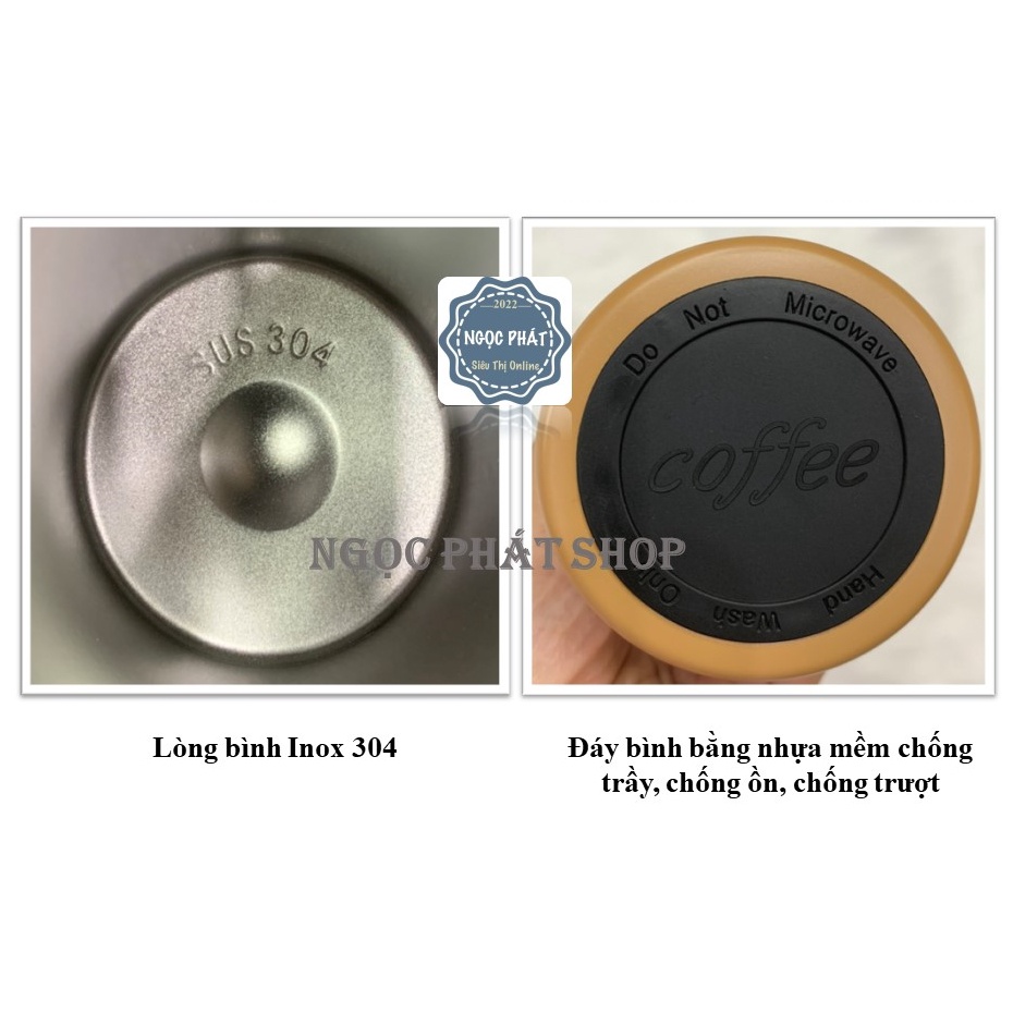 [PHONG CÁCH] Ly giữ nhiệt, Ly Cafe Inox 304, dung tích 450ml CY-051