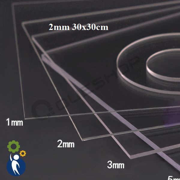 1 Tấm Mica dày 2mm kích thước 30cmx30cm, Tấm nhựa mica trong nguyên liệu Handmade