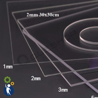 1 Tấm Mica dày 2mm kích thước 30cmx30cm, Tấm nhựa mica trong nguyên liệu Handmade