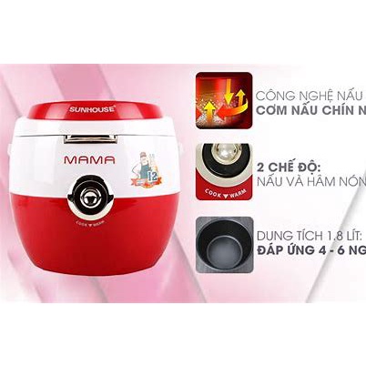 NỒI CƠM ĐIỆN 1.8L SUNHOUSE MAMA SHD8661RW