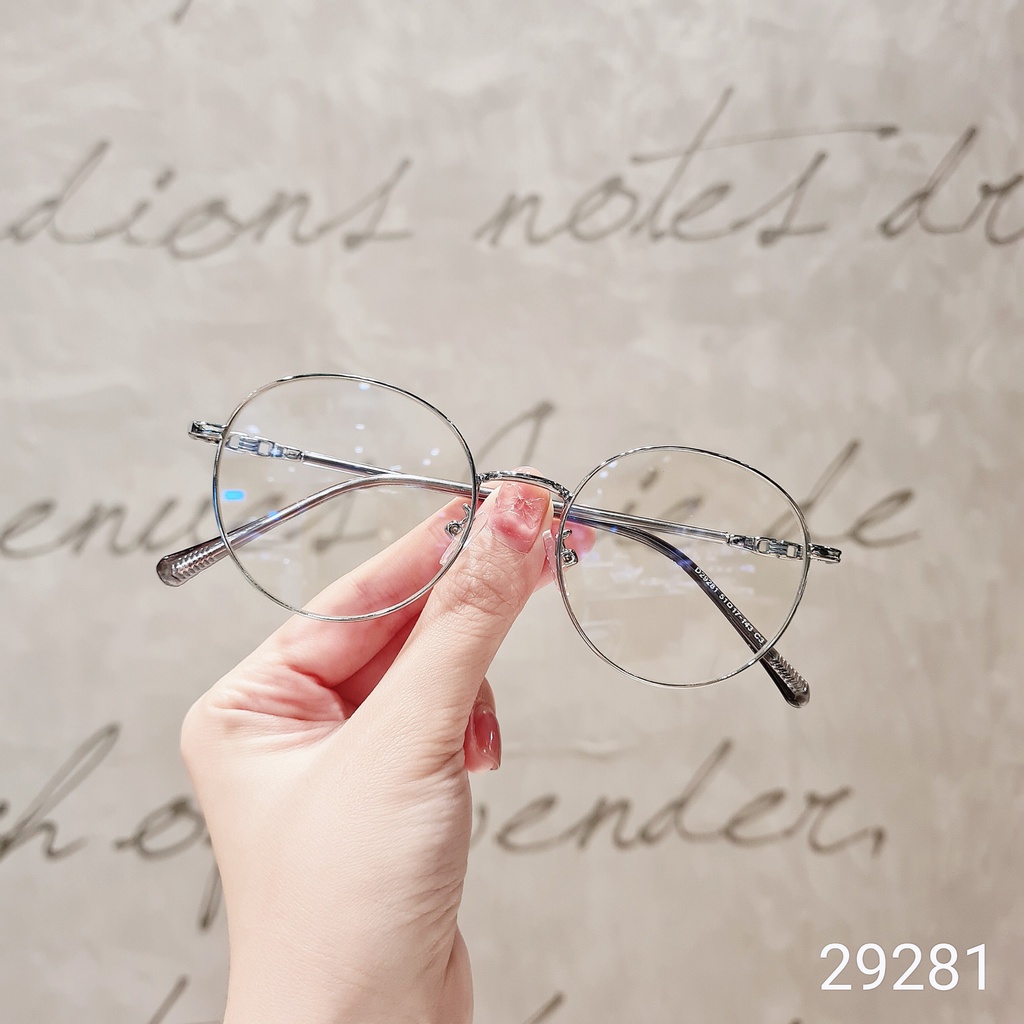 Kính gọng kim loại LILYEYEWEAR mắt tròn nobita giả cận phụ kiện thời trang 29281