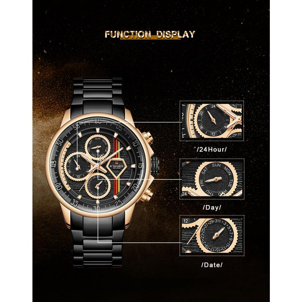 NAVIFORCE Brand  Men Casual Date Luminous Fashion Sport Quartz Waterproof Watch