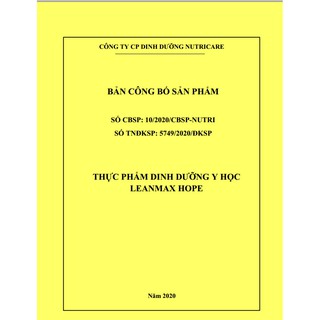 sữa Lean Max Hope 400- 900g ( Dinh dưỡng dành cho bệnh Ung Thư)