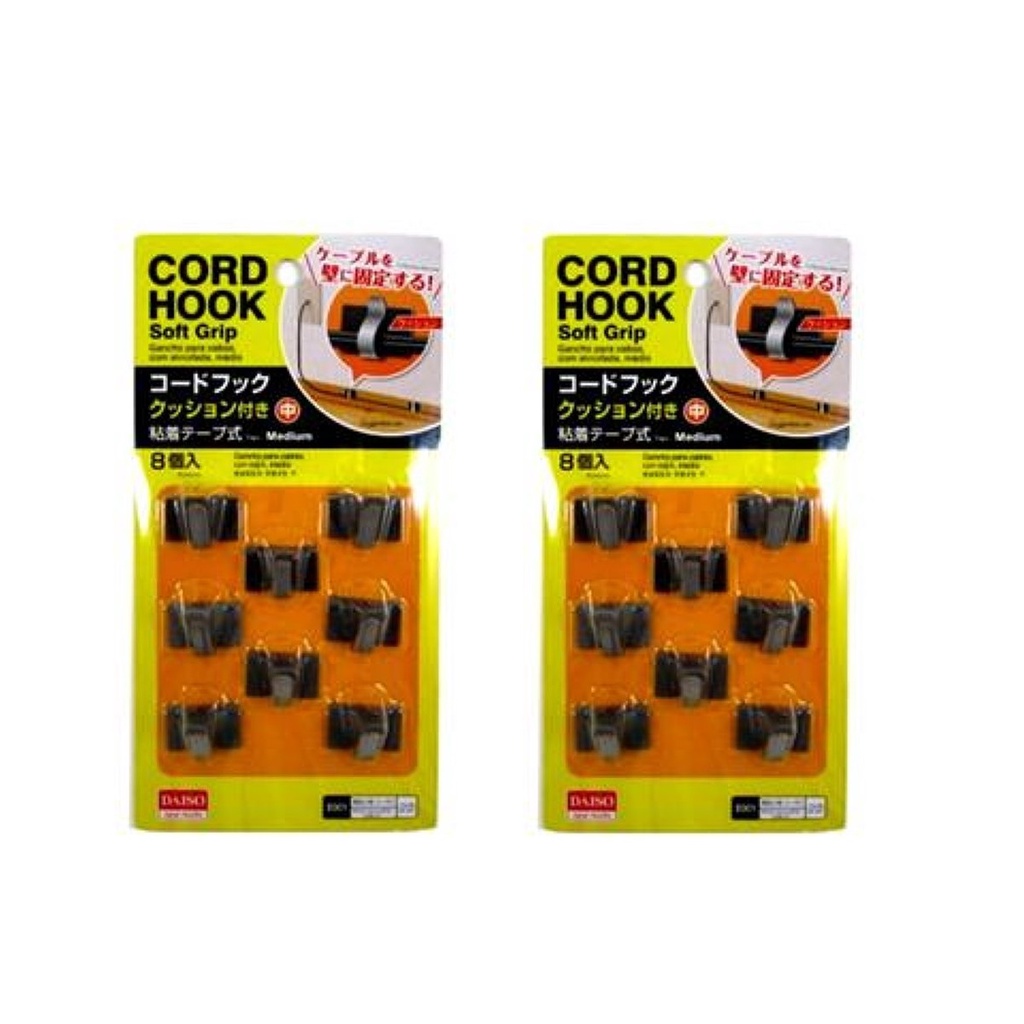Daiso Móc dây điện có đệm trong 8 miếng