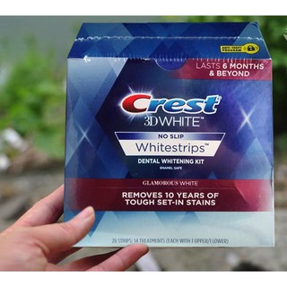 Miếng dán trắng răng Crest 3D White No Slip Whitestrips hộp 28 miếng